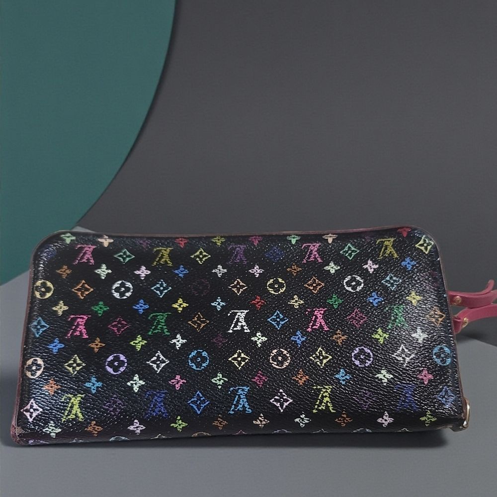 Louis Vuitton xTakashi Murakami Black Monogram Multicolore Insolite Wallet W BOX - Picture 3 of 14